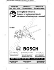 Bosch RA1054 Consignes De Fonctionnement/Sécurité