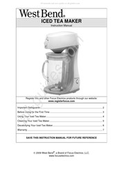 West Bend ICED TEA MAKER Manuel D'instructions