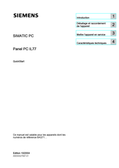 Siemens SIMATIC PC Panel PC IL77 Guide Rapide