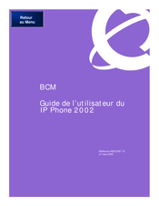 BCM 2002 Guide De L'utilisateur