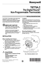 Honeywell T8775C Instructions D'installation