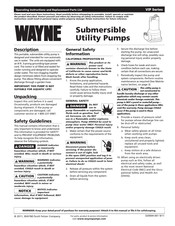 Wayne VIP Serie Instructions D'installation Et D'utilisation