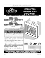 Napoleon BGD42CFN Instructions D'installation Et D'opération