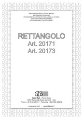 Gessi RETTANGOLO 20173 Manuel D'installation