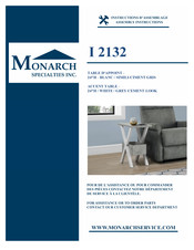 Monarch Specialties I 2132 Instructions D'assemblage