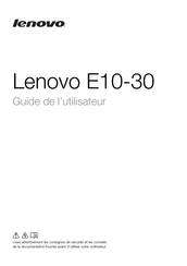 Lenovo E10-30 Guide De L'utilisateur