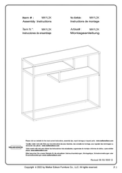 Walker Edison MAYL2K Instructions De Montage