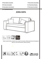 Vente Unique ZORA SOFA Information De Produit