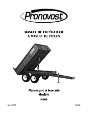 pronovost P-505 Manuel De L'opérateur - Manuel De Pièces