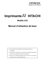 Hitachi IJ UX2 Manuel D'utilisation De Base