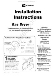 Maytag MDG2706AWW Instructions D'installation