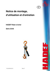 HADEF 25/05 Serie Notice De Montage, D'utilisation Et D'entretien