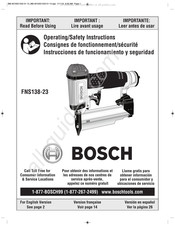 Bosch FNS138-23 Consignes De Fonctionnement