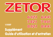 Zetor 8441 Guide D'utilisation Et D'entretien