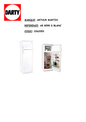 ARTHUR MARTIN Electrolux 0362093 Notice D'utilisation