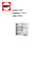 Miele K 12012 S Notice De Montage Et D'utilisation