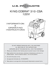 U.S. Products KING COBRA-310-CSA Information Et Directives D'utilisation