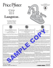 Black & Decker Price Pfister Langston 43 Serie Instructions D'installation
