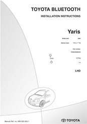Toyota YARIS PZ409-N0290-00 Instructions D'installation