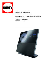 Grundig Ovation CDS 7000 DEC Magic Fidelity Manuel D'utilisation