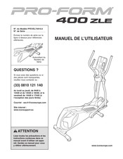 Pro-Form 400 ZLE Manuel De L'utilisateur