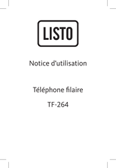 Listo TF-264 Notice D'utilisation