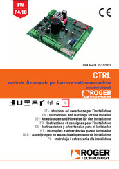 Roger Technology CTRL Instructions Et Consignes Pour L'installateur