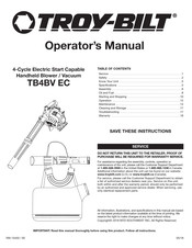 Troy-Bilt TB4BV EC Manuel De L'opérateur