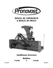 pronovost P-920IV Manuel De L'opérateur