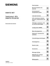 Siemens SIMATIC RTU3010C Instructions De Service