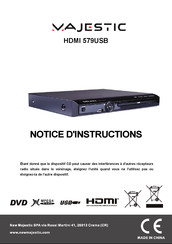 Majestic HDMI 579USB Notice D'instructions