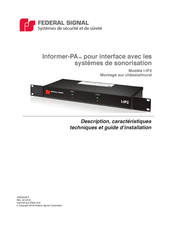 Federal Signal Informer-PA I-IP2 Guide D'installation