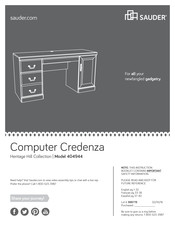 Sauder Computer Credenza 404944 Mode D'emploi
