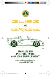 Lotus ELISE 2008 Manuel Du Propriétaire