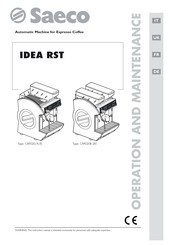Saeco Idea RST CAP020/A Mode D'emploi Et D'entretien