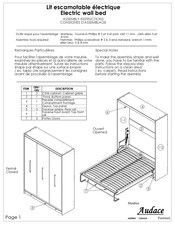 Audace Electric wall bed Consignes D'assemblage