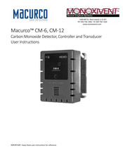 Monoxivent Macurco CM-12 Mode D'emploi