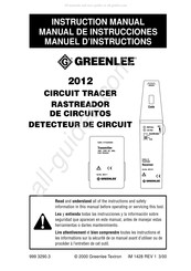 Greenlee 2012 Manuel D'instructions