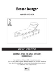 rst brands Benson lounger OP-AWLS-BNSN Instructions D'assemblage