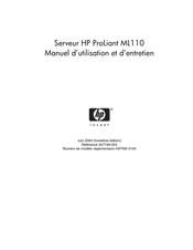 HP PROLIANT ML110 Manuel D'utilisation Et D'entretien