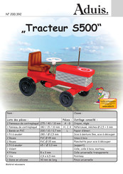 Aduis Tracteur S500 Mode D'emploi