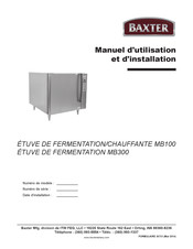 baxter MB100 Manuel D'utilisation Et D'installation