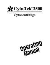 Sakura Cyto-Tek 2500 Manuel D'opération