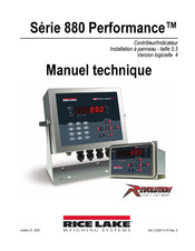 Rice Lake Weighing Systems Performance 880 Série Manuel Technique