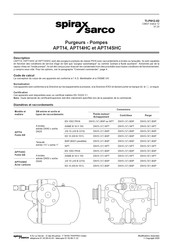 Spirax Sarco APT14 Mode D'emploi
