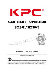KPC SK230VE Manuel D'instructions