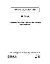 Hanna Instruments HI8666 Notice D'utilisation