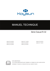 Kaysun CASUAL AKAY-CF 26 DR10 Manuel Technique