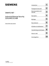 Siemens SIMATIC NET SCALANCE SC-600 Instructions De Service