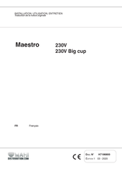 Necta Maestro 230V Installation Utilisation Entretien